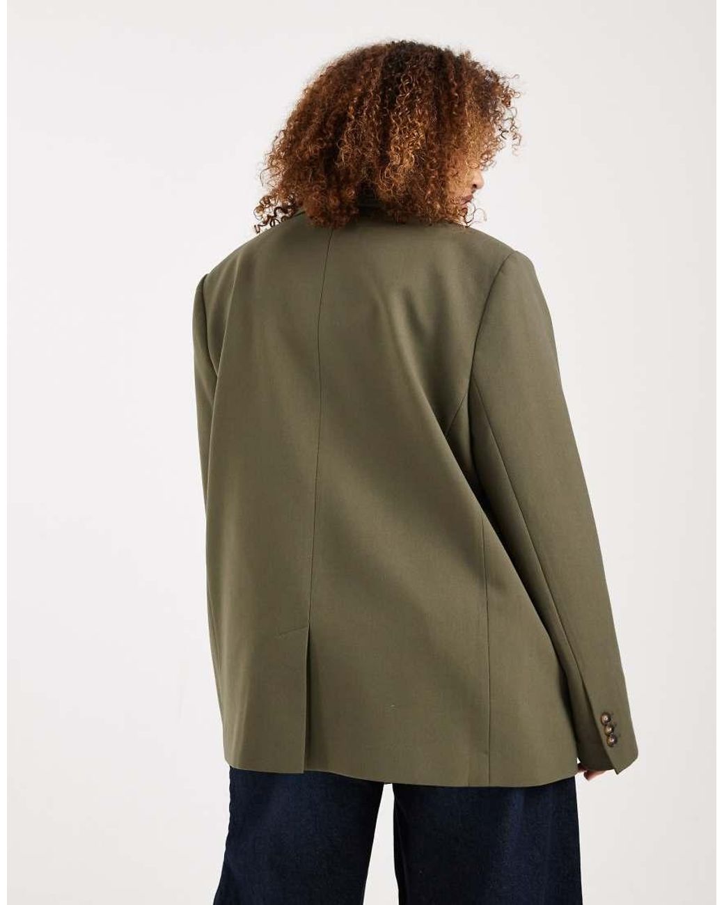 ASOS Green Curve Tailored Grandad Blazer