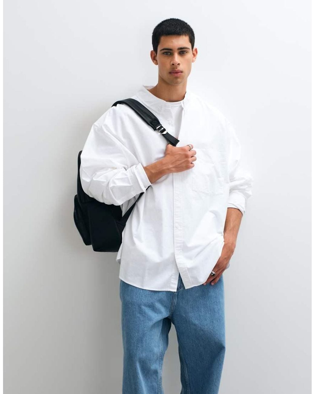 ASOS White Oversized Oxford Shirt for men