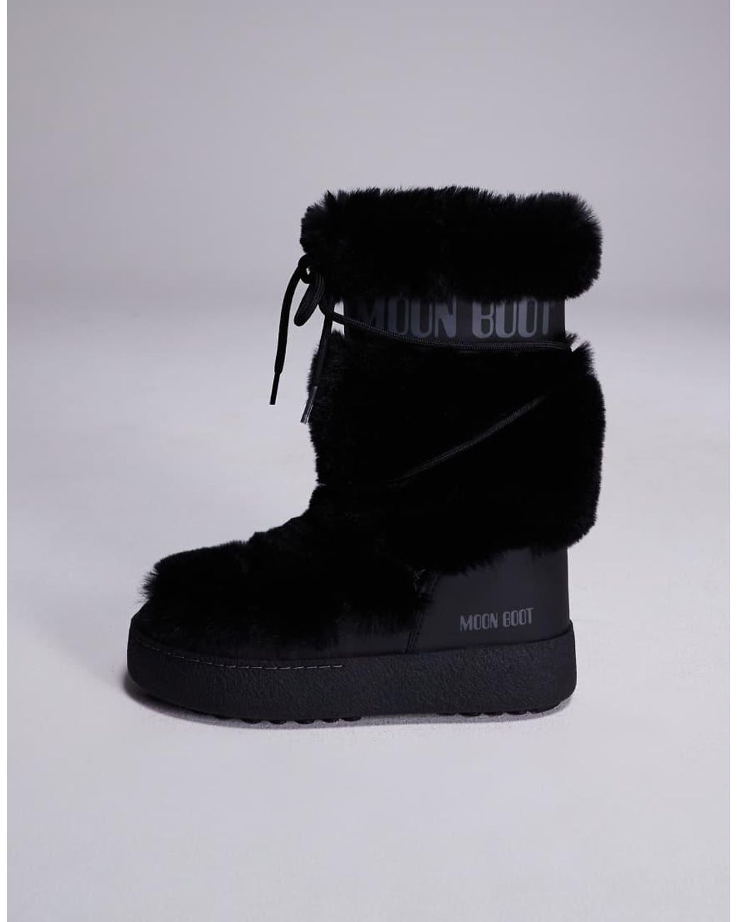Moon Boot Black Ltrack Waterproof Faux-fur High Boots