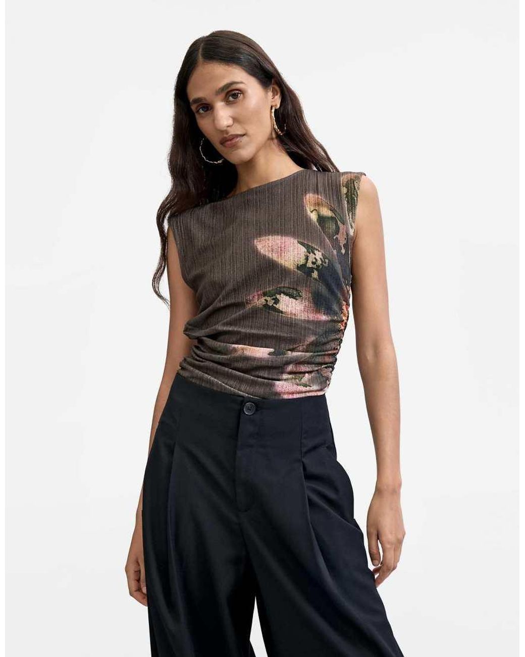 Desigual Blue Long Pleated Trousers