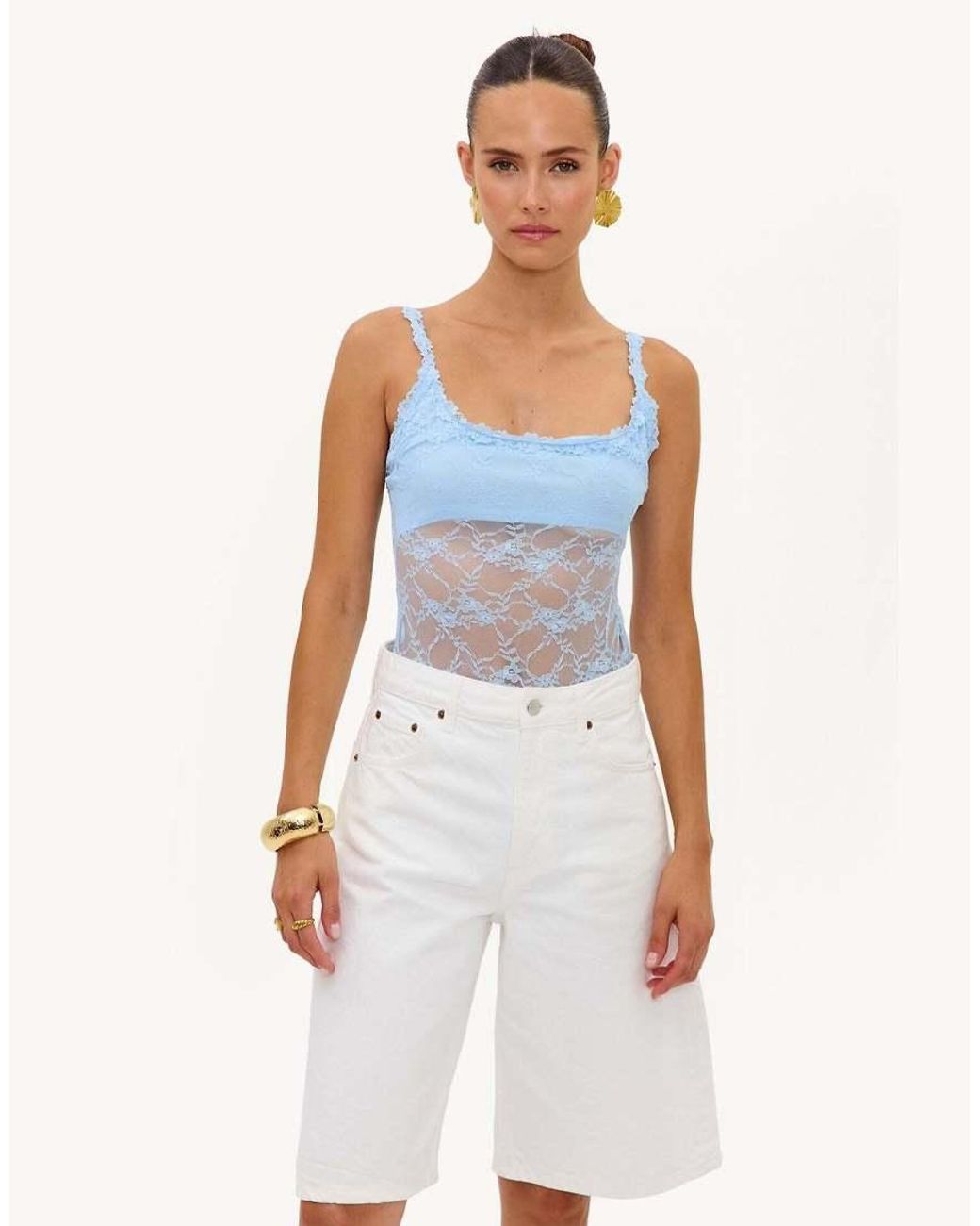 Loavies White Blooming Through The Chill Bodysuit With Lace