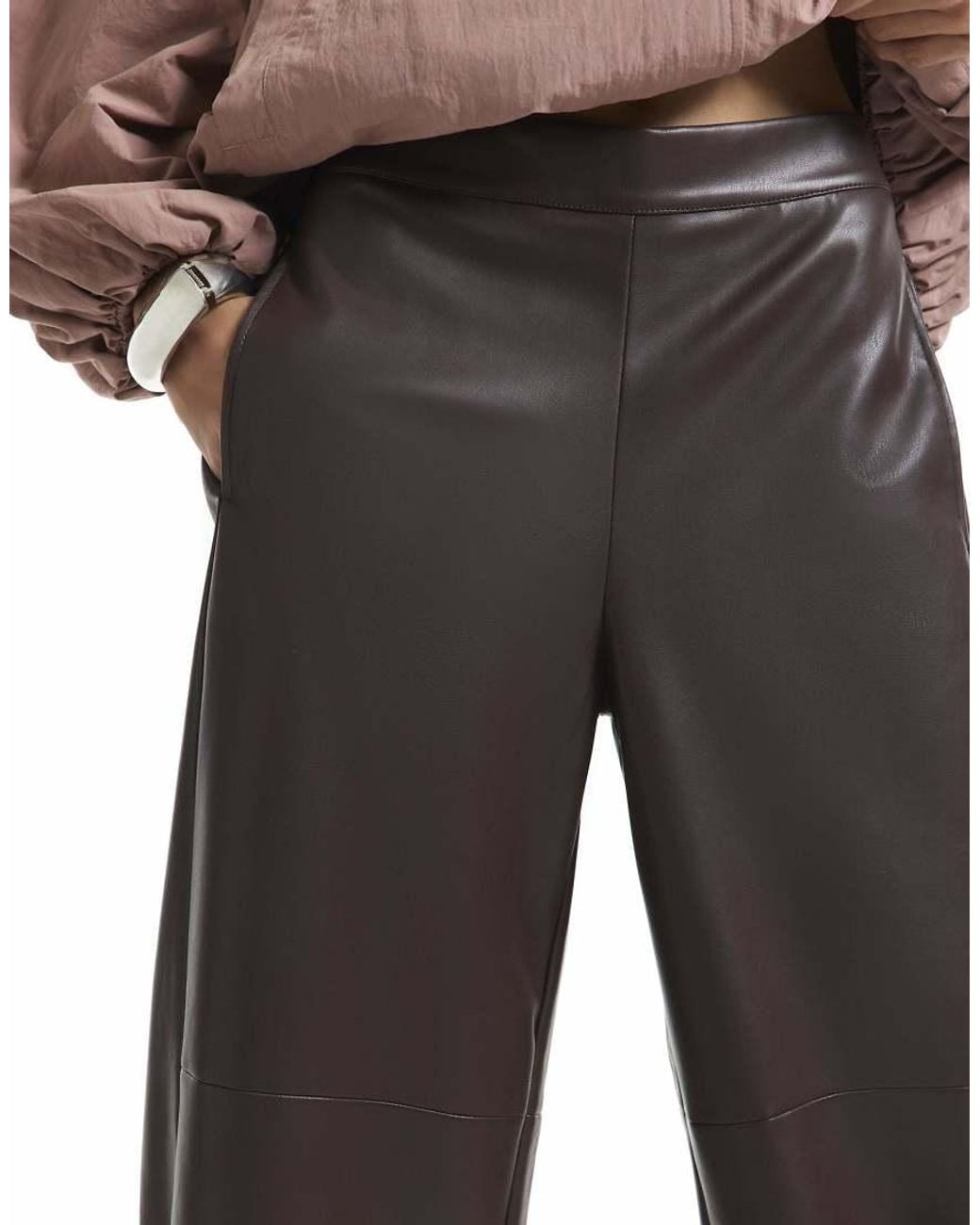 River Island Purple Faux Leather Hareem Trousers