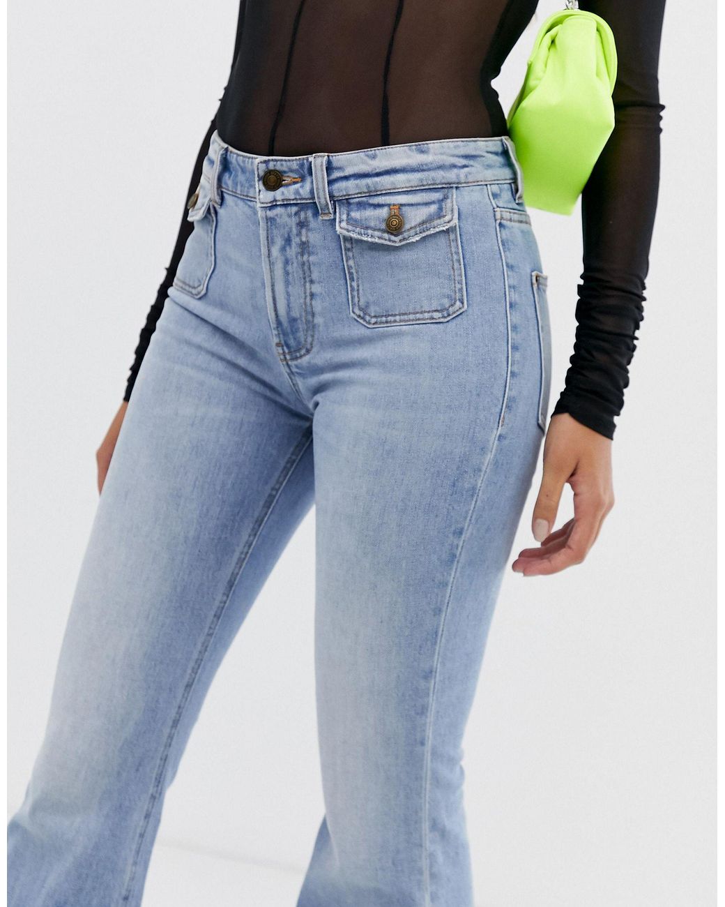Miss Sixty Denim Flare Jean With Front 