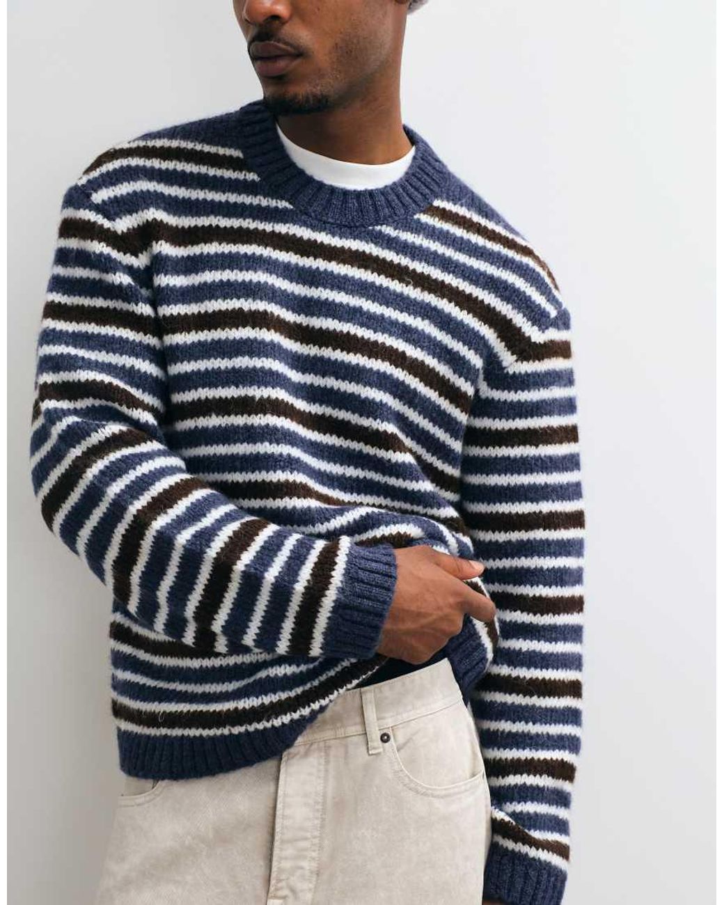 Jack & Jones Blue Oversized Knit Jumper for men