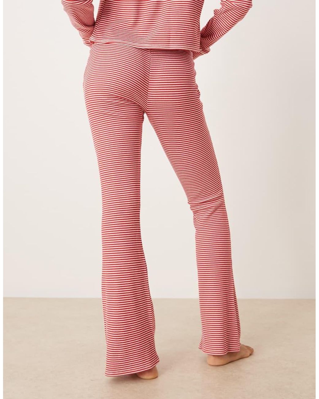 Hollister Pink Gilly Hicks Mid Rise Flare Cosy Waffle Trousers Co-Ord