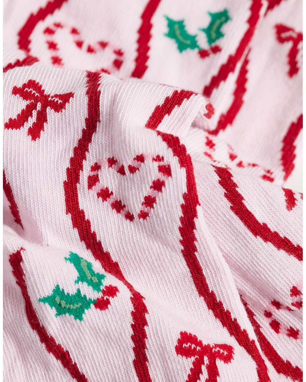 Accessorize Pink Christmas Candy Cane Socks