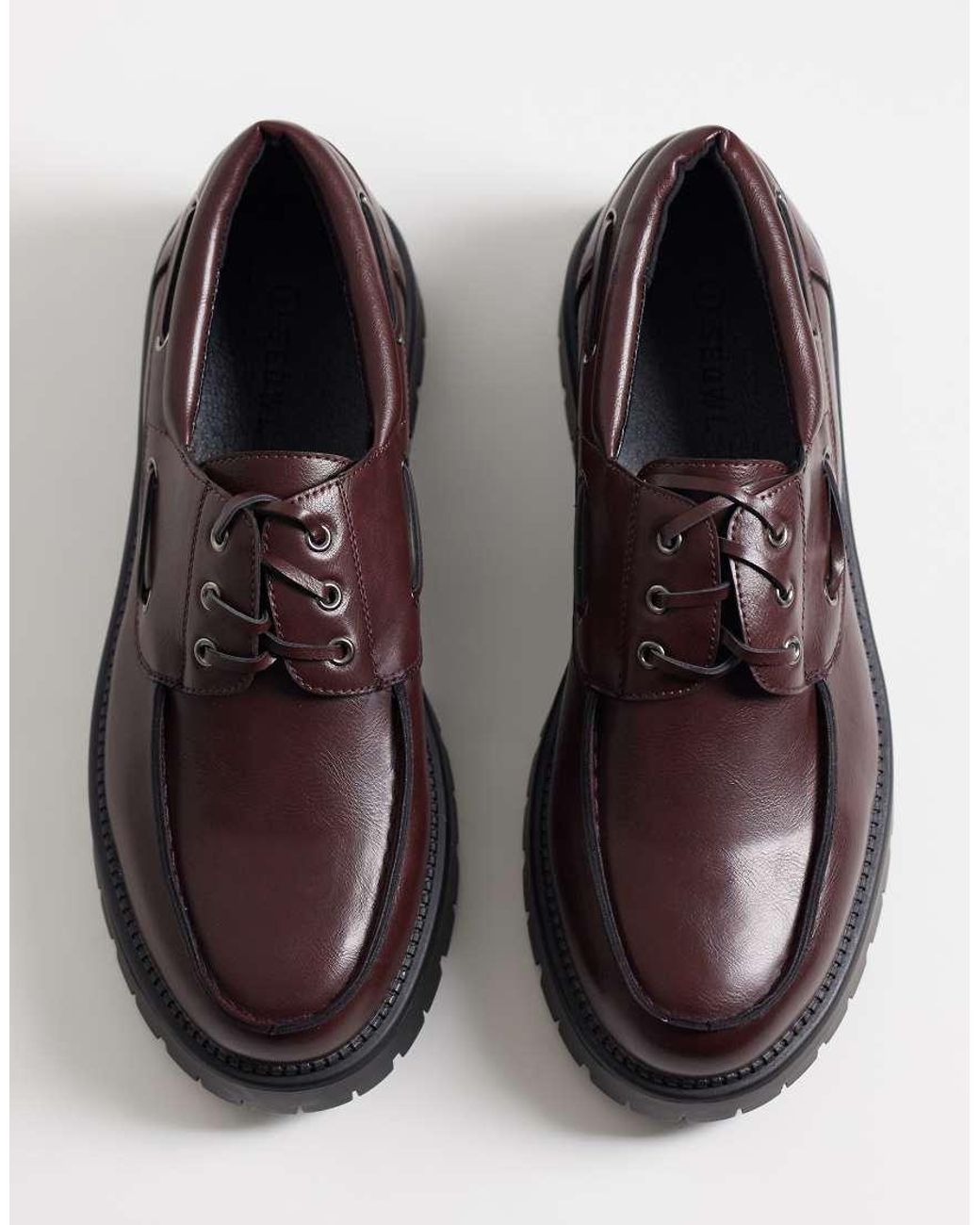 SEQWL Brown Mexton Chunky Lace Up Boat Shoes for men