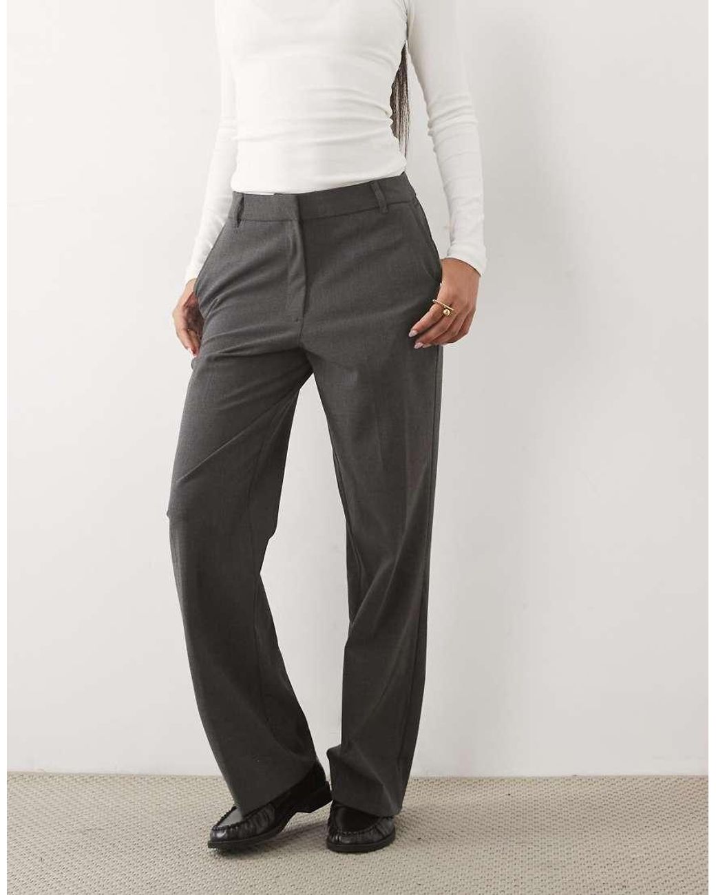ASOS Black Petite Tailored Relaxed Straight Trousers
