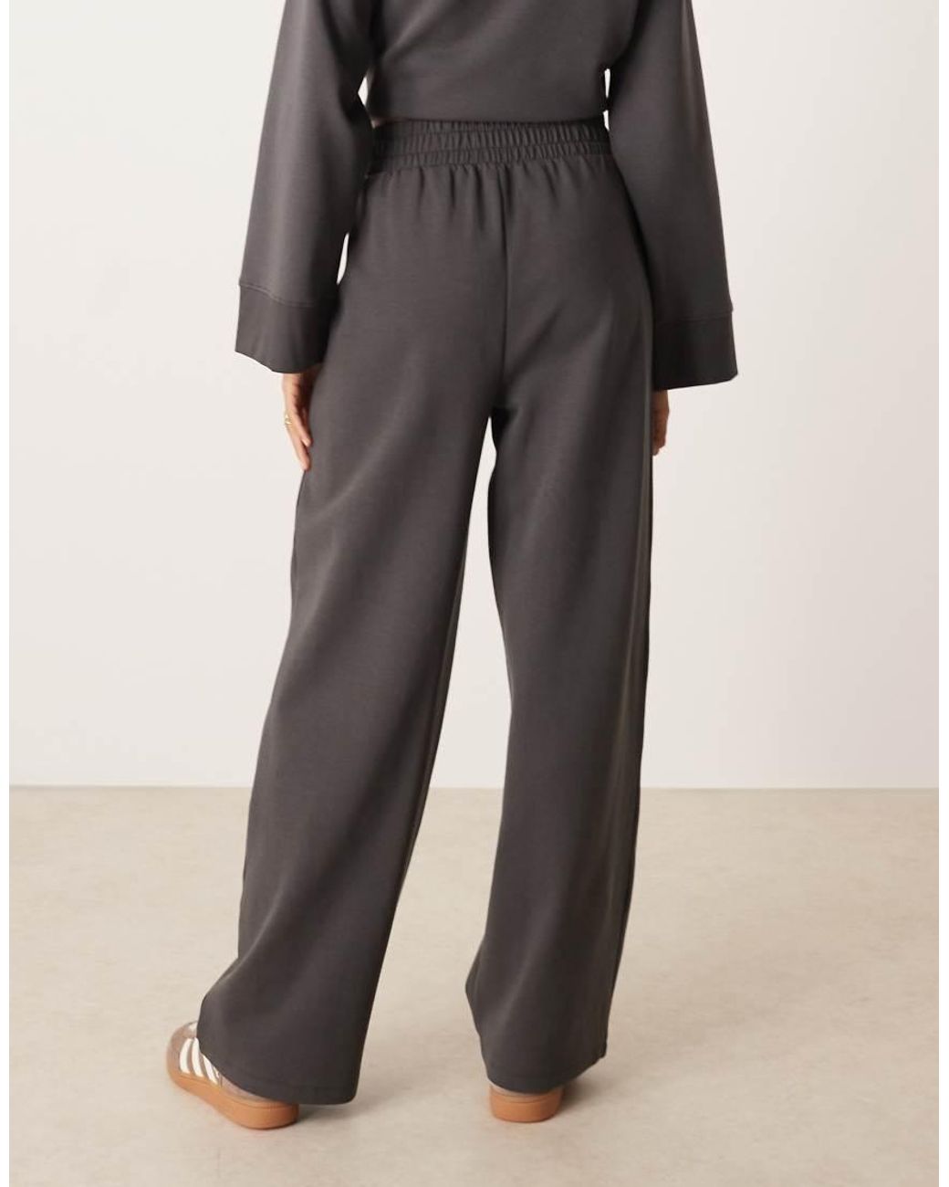 ASOS Gray Interlock Super Wide Leg Pants