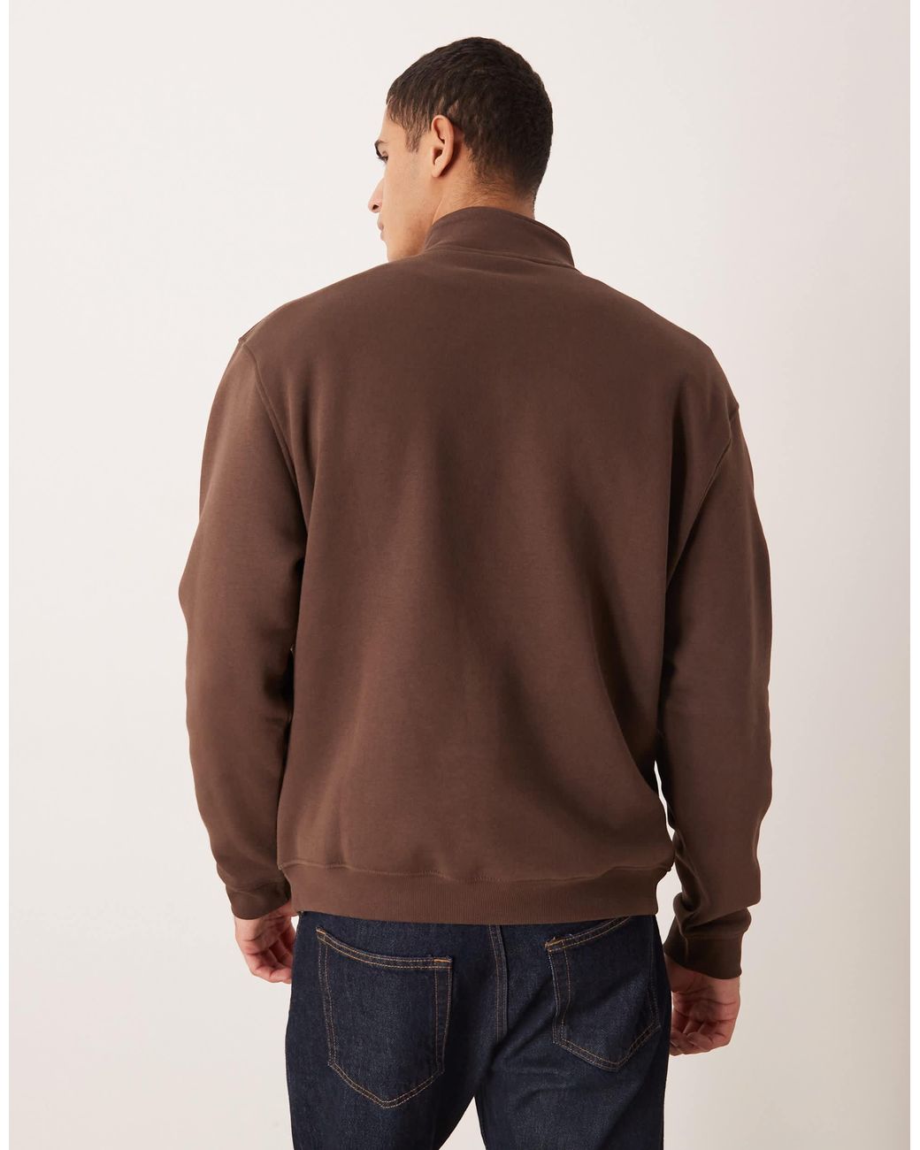 ASOS – basic-sweatshirt mit relaxed-fit-design in Brown für Herren