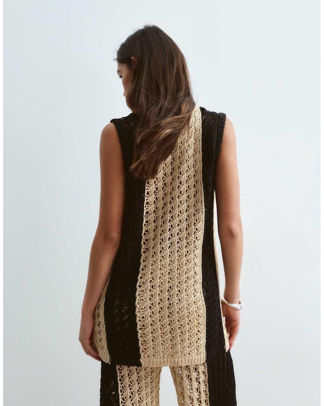 ARRANGE Natural Knitted Longline Top Co-ord