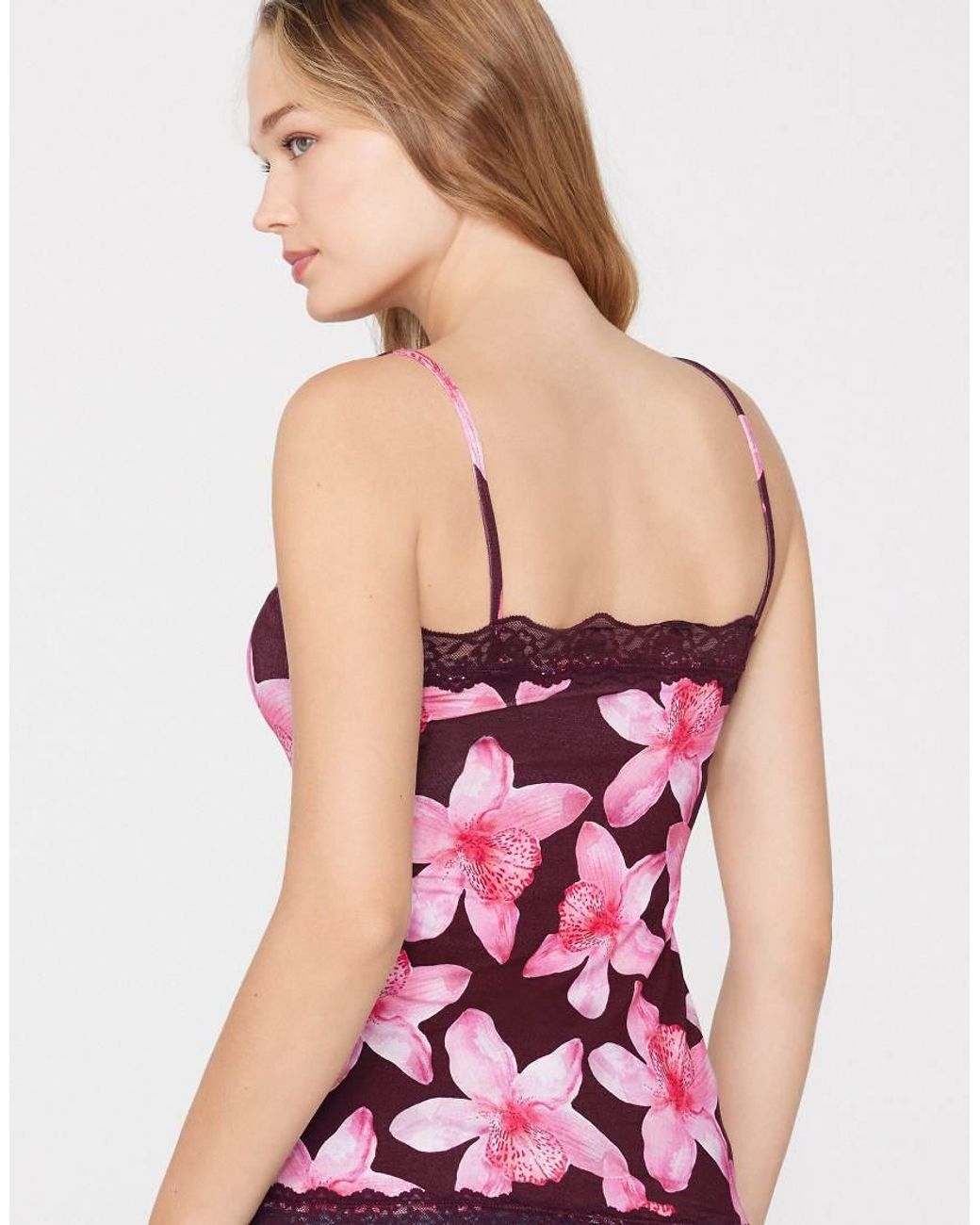 Tezenis Pink V-Neck Camisole With Lace Insert