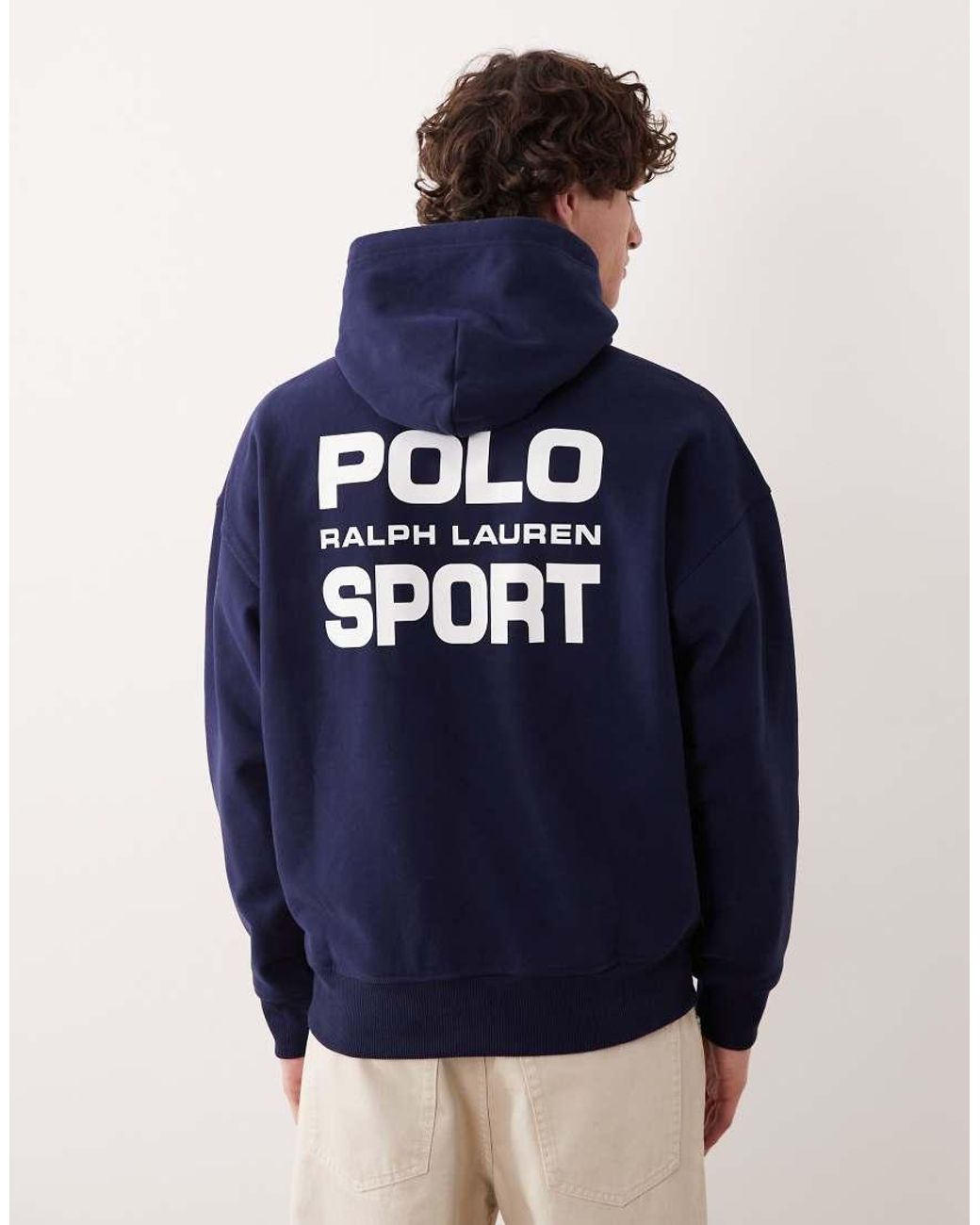 Polo Ralph Lauren Blue Sport Relaxed Fit Back Print Hoodie for men