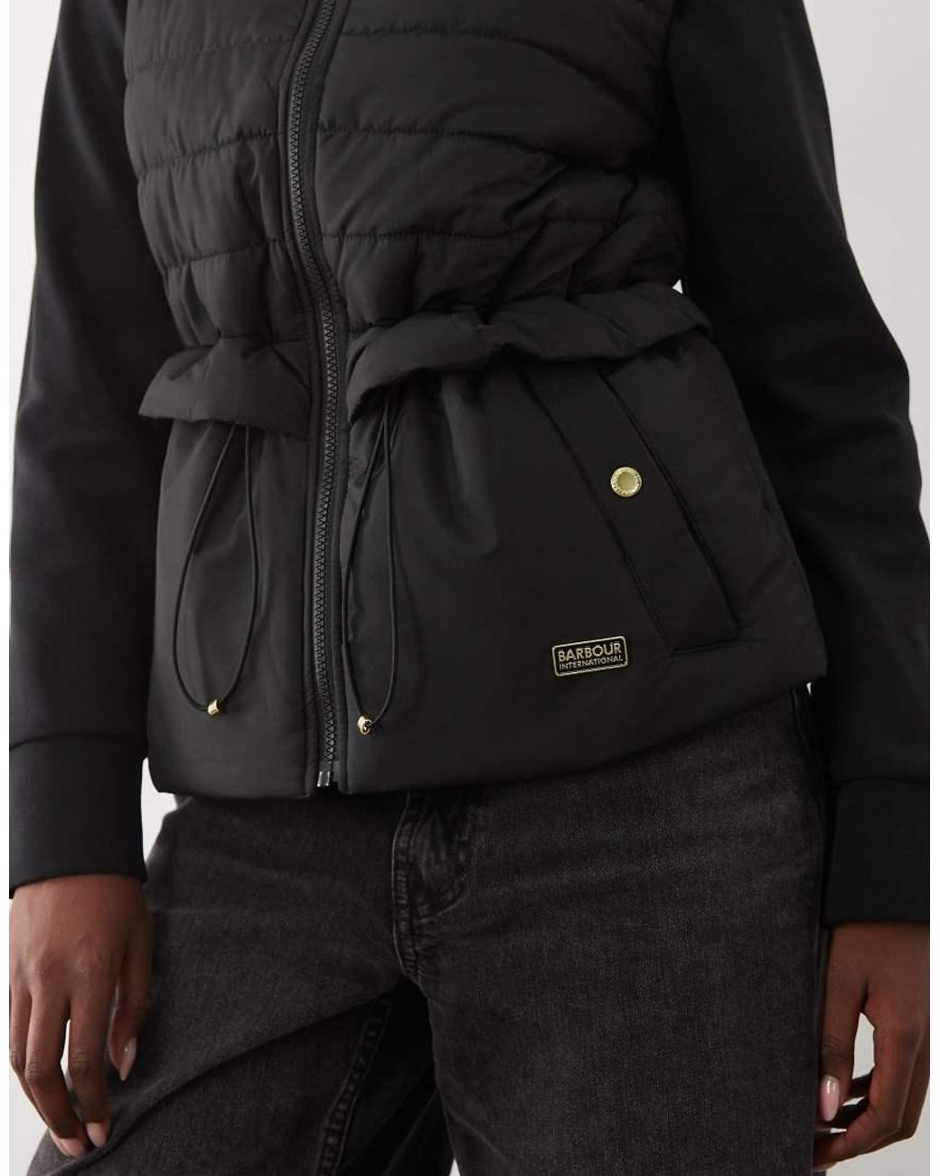 Barbour Black Ari Quilted Sweat Jacket