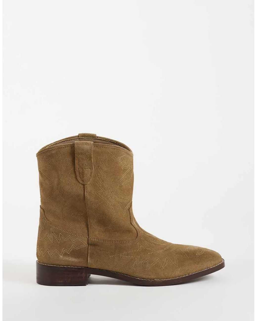 Mango Brown Teen 100% Suede Leather Short Western Boot