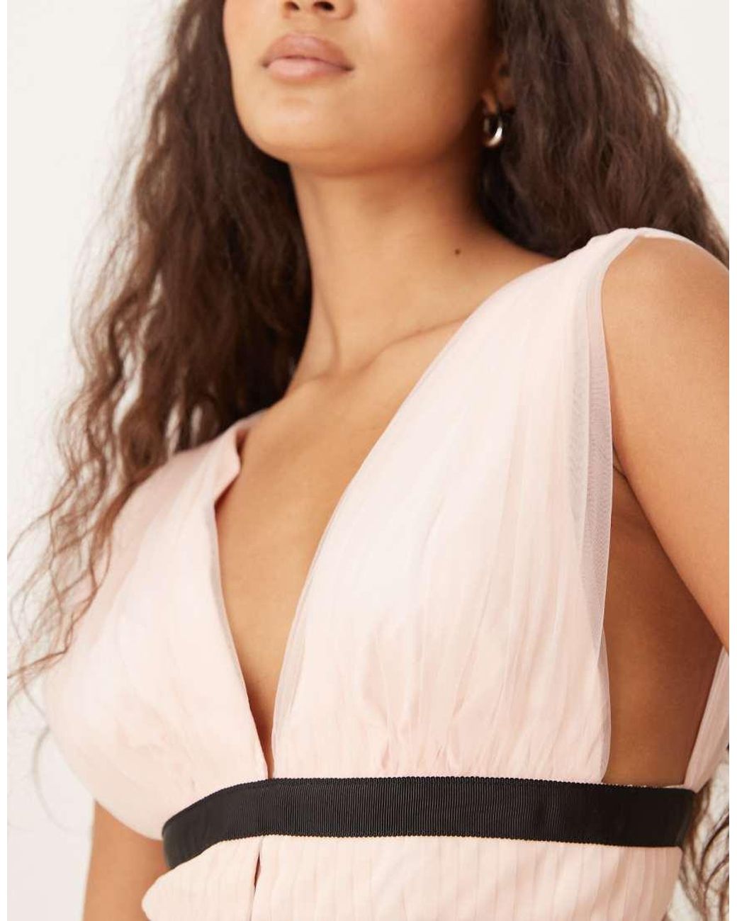 True Decadence Natural Tulle Maxi Dress