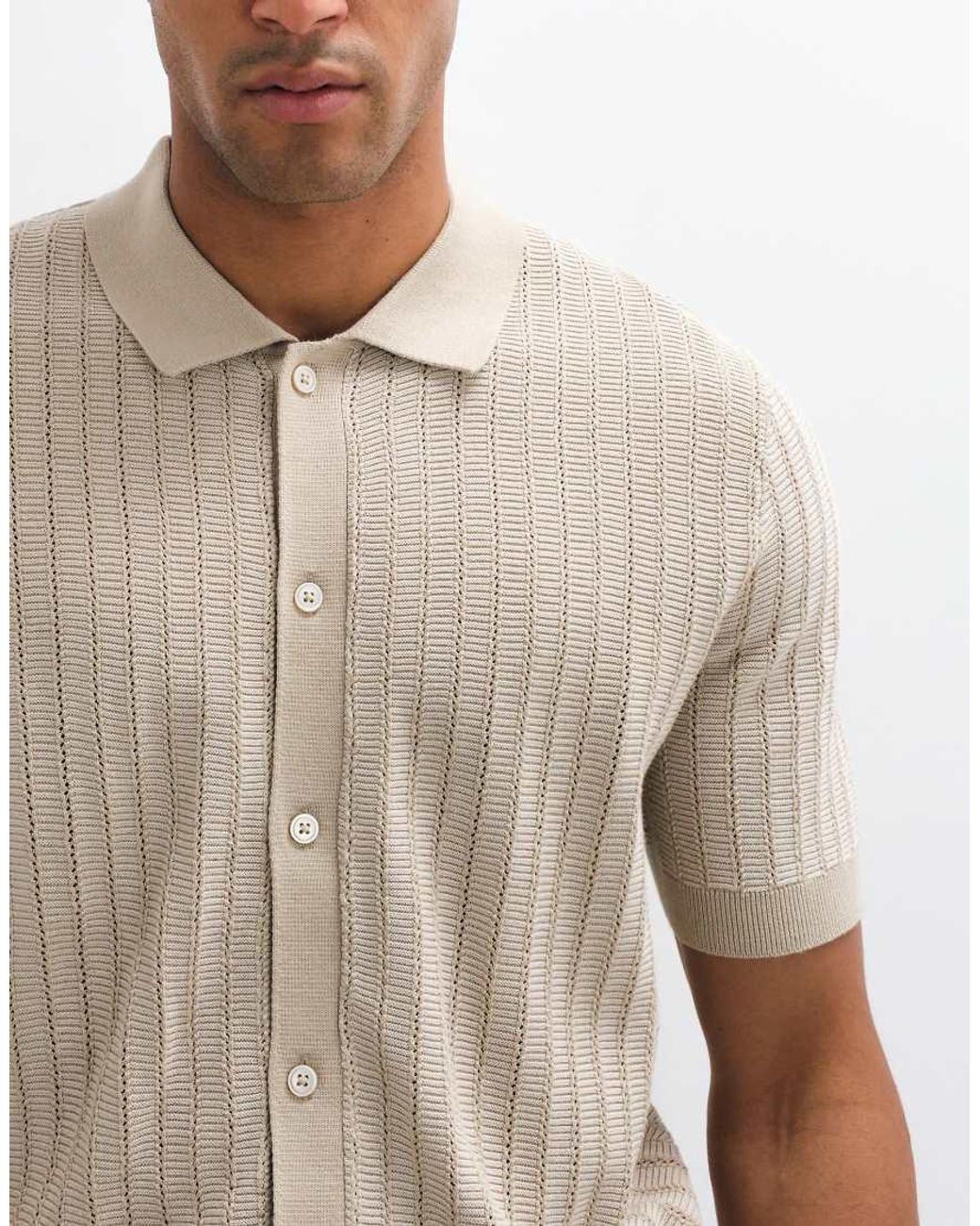 Mango Fijngebreid Retro Overhemd in het White voor heren