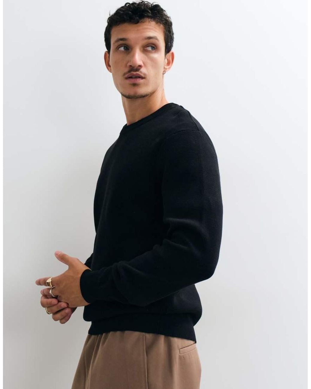 Only & Sons Blue Relaxed Fit Crew Neck Knit Sweater for men
