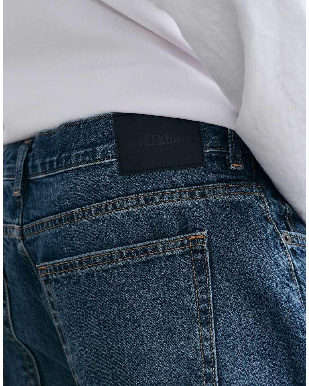 Weekday Blue Sky Low Waist Straight Leg Jeans for men
