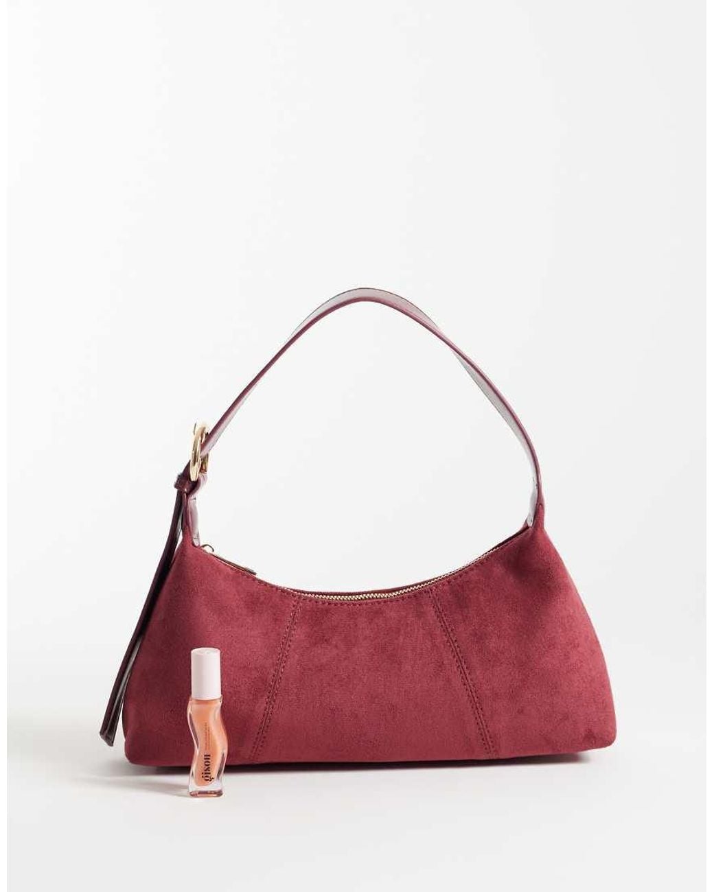 ASOS Red Faux Suede Clean 90's Shoulder Bag