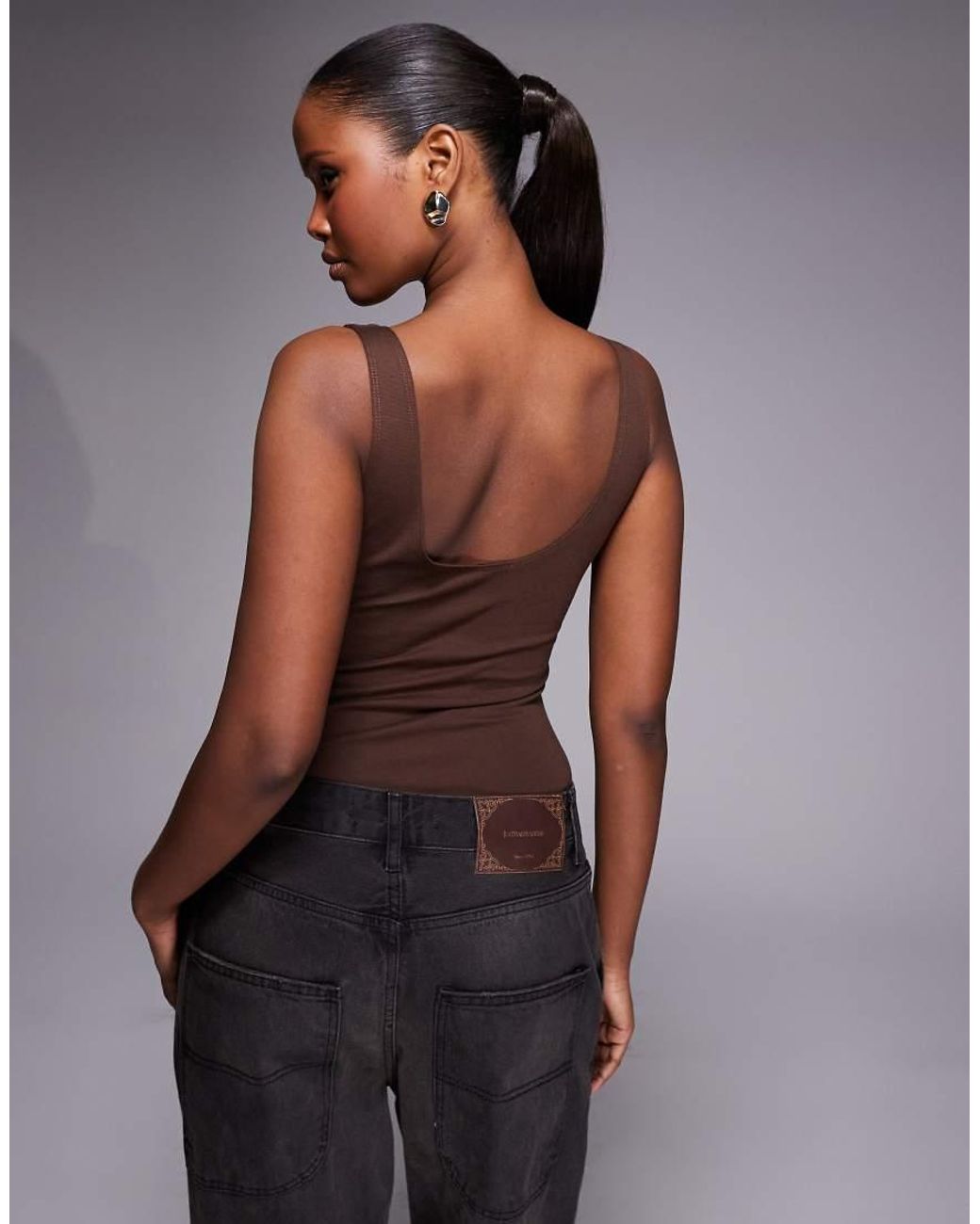ASOS Gray Layered Cupped Bodysuit