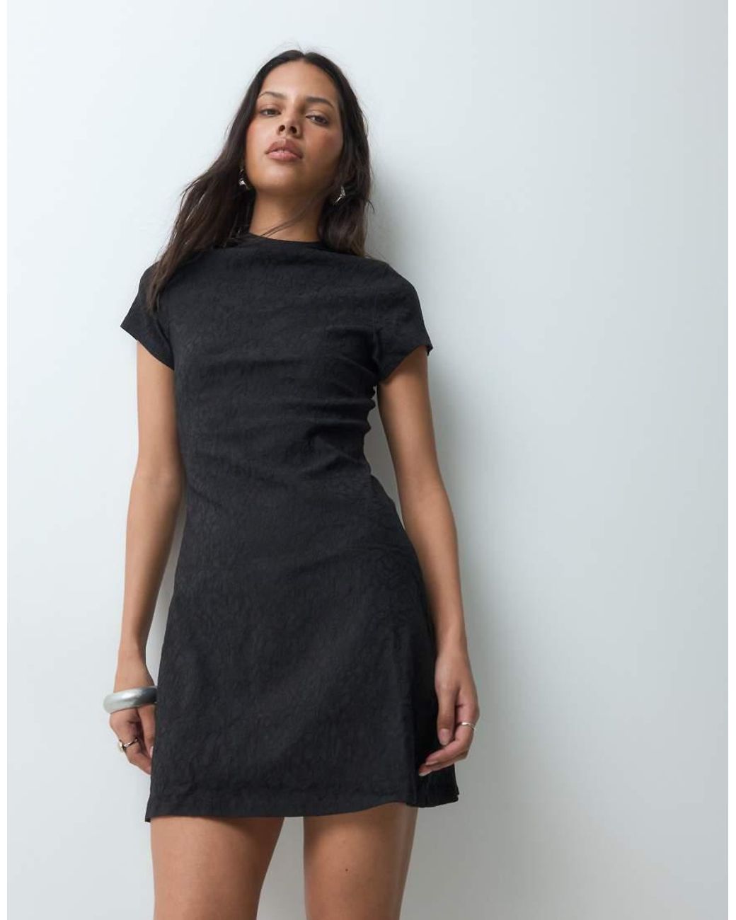 JJXX Black Short Sleeve Structured Dress