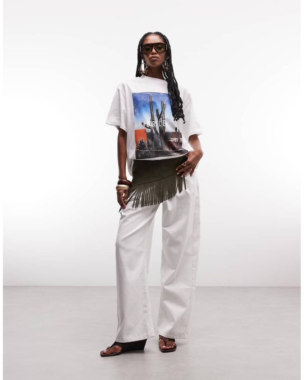 ASOS Blue Oversized T-shirt With Cactus Photo Graphic