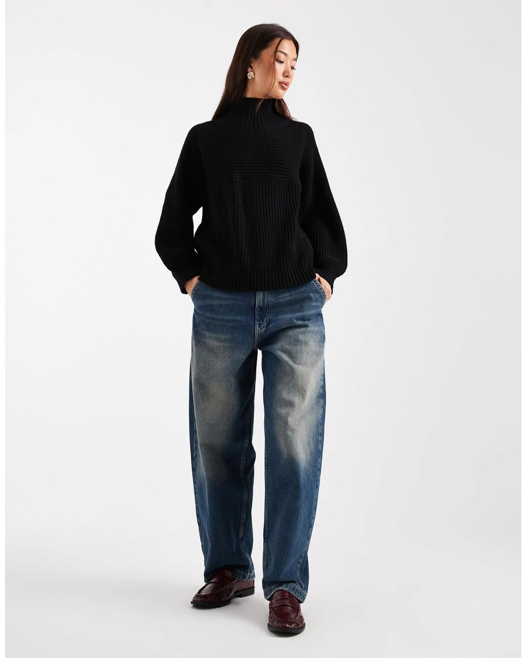 Libby - pull à col montant Monki en coloris Black