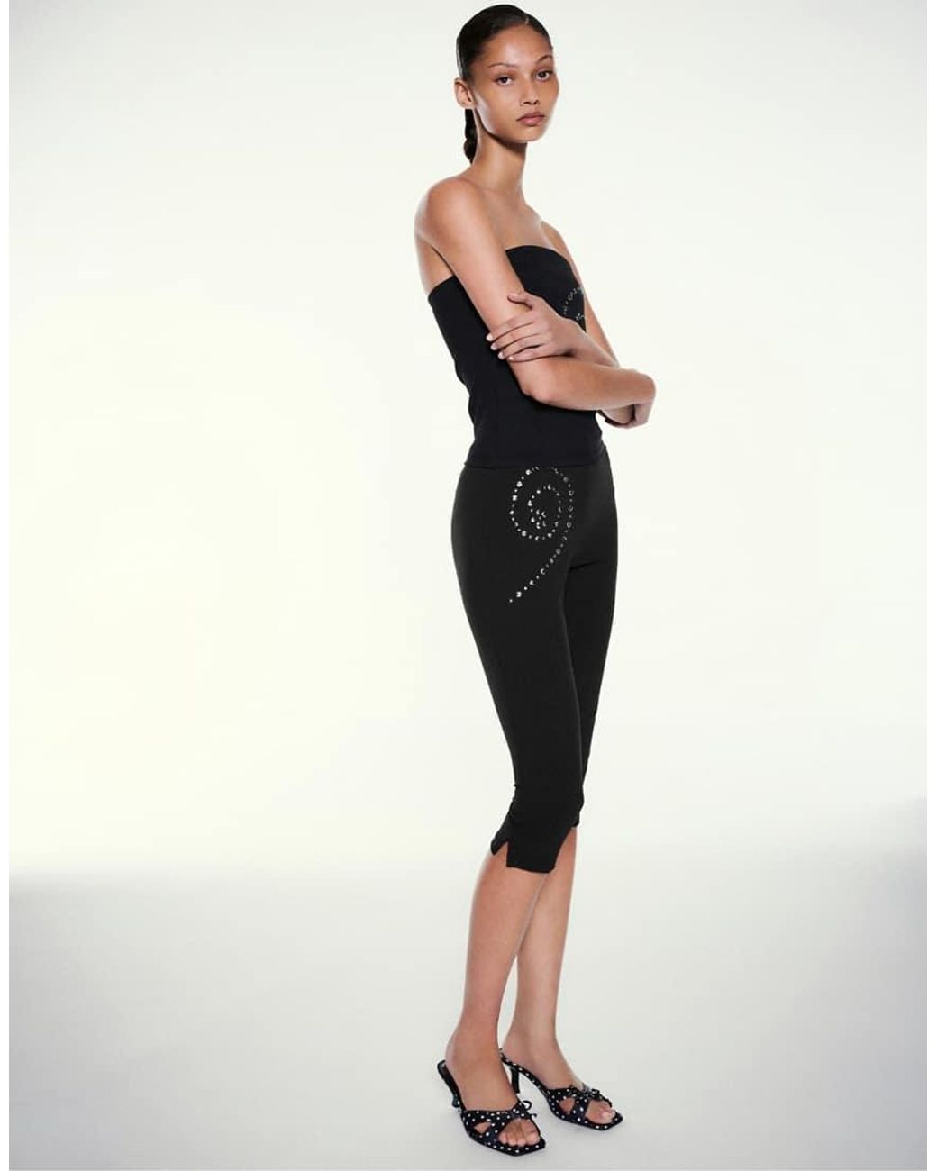 Pull&Bear Black Studded Capris