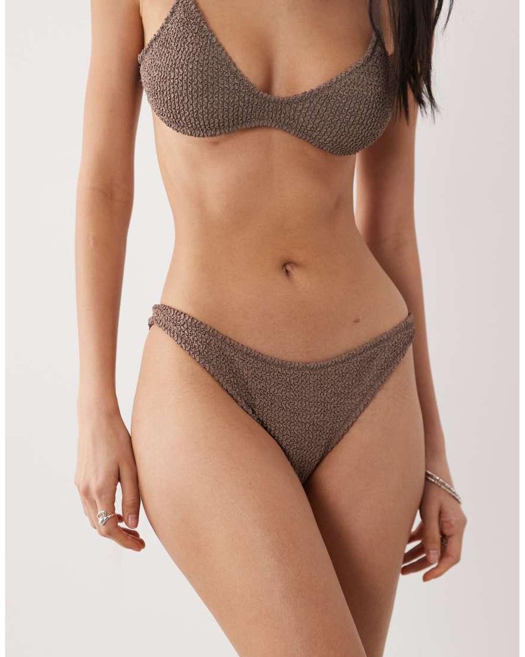 Mango Natural Crinkle Textured Bikini Bototms