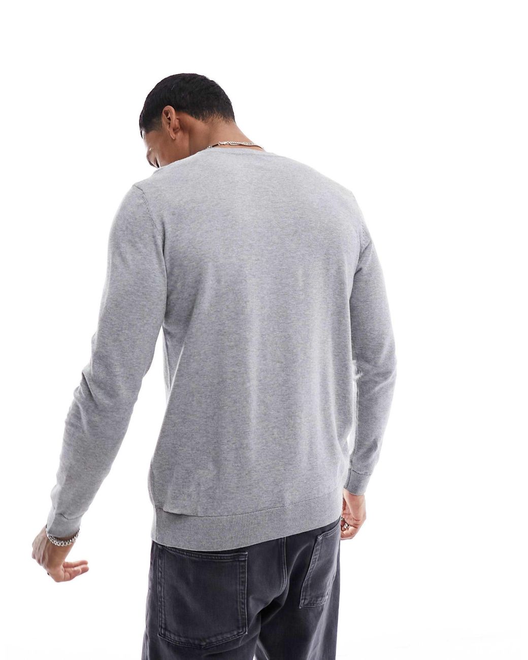 Pull ras SELECTED pour homme en coloris Gray
