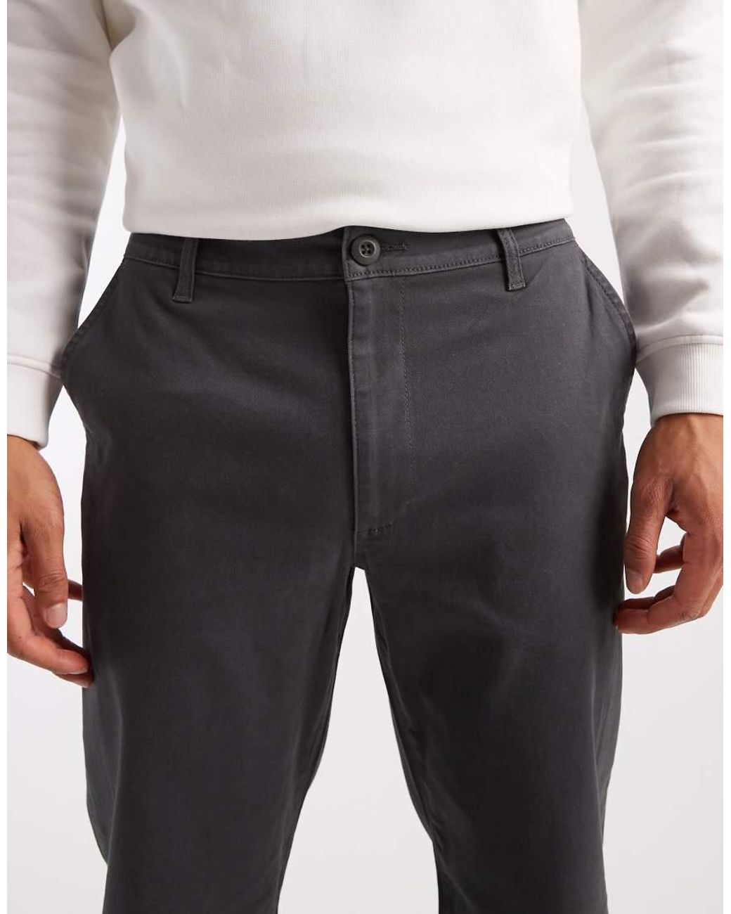 ASOS Gray Straight Chinos for men