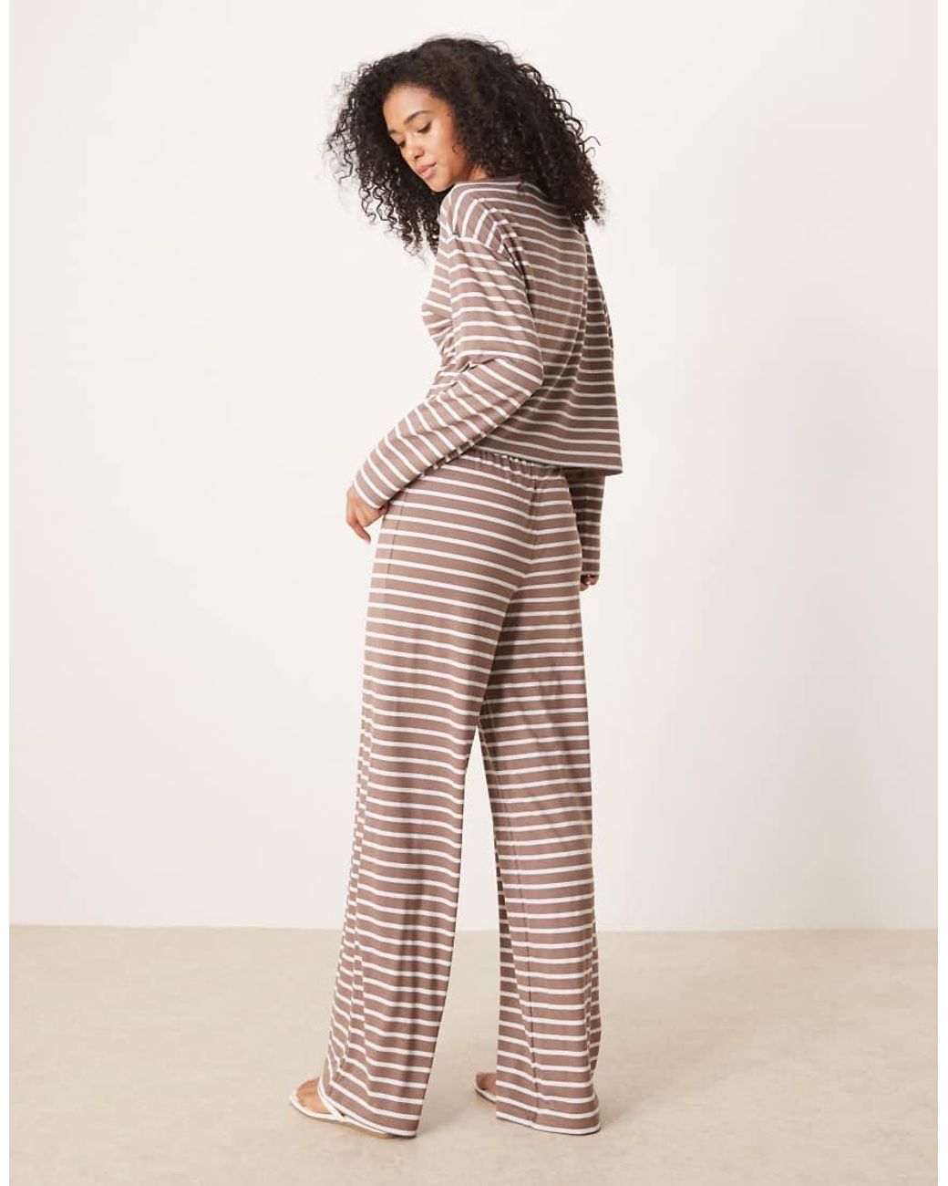 ASOS Pink Stripe Wide Leg Trousers Co Ord