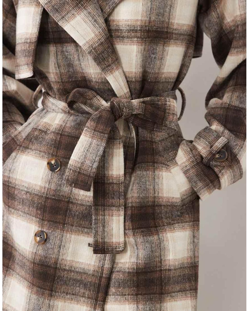 4th & Reckless Natural Exclusive Wool Look Longline Belted Trench Coat