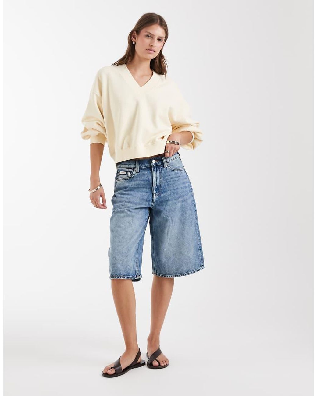 Levi's Blue Vintage Slouchy V-neck Sweatshirt