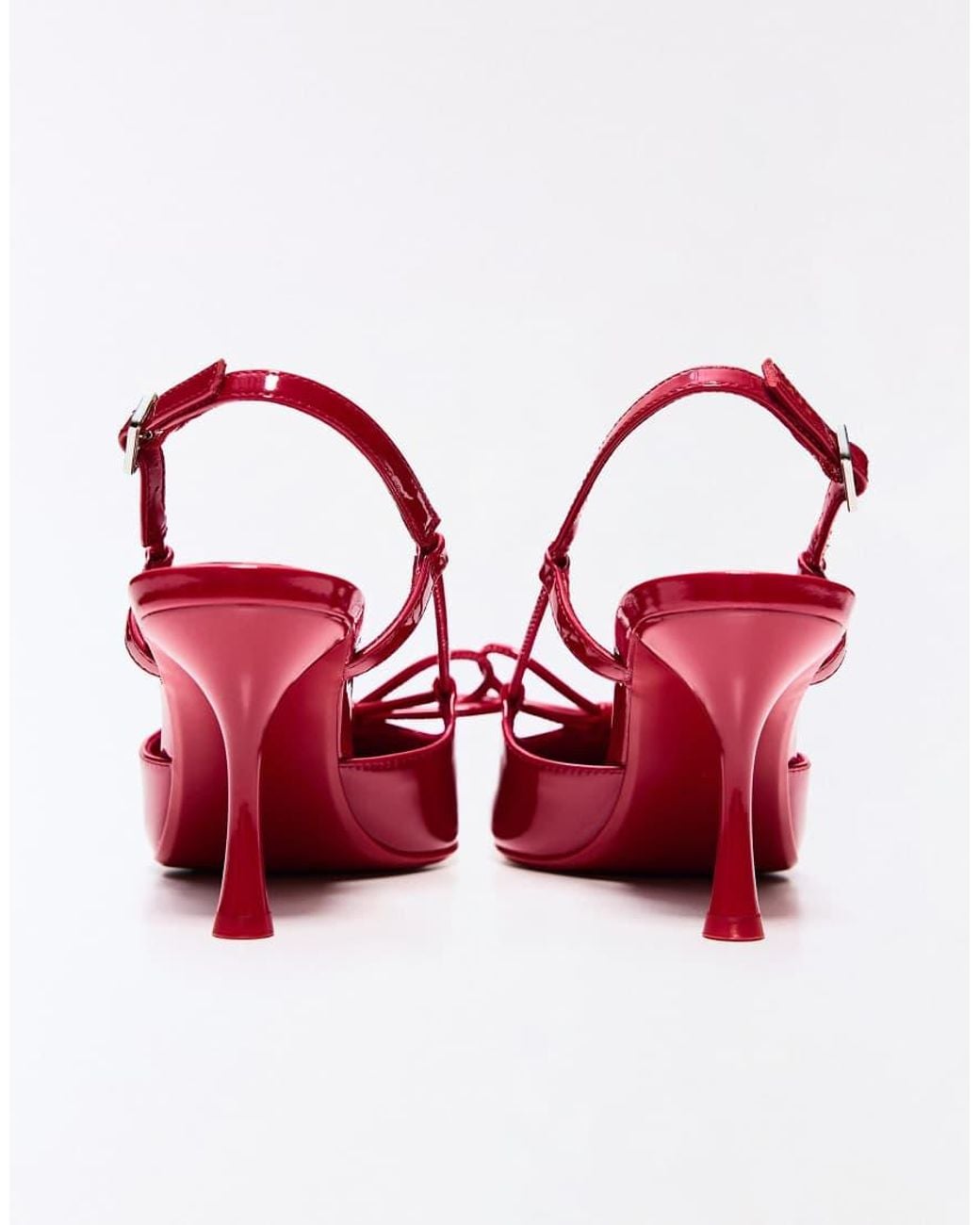 Bershka Red Detailed Slingback High-heel Shoes