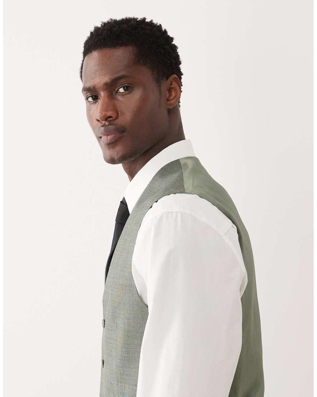 ASOS Green Slim Suit Waistcoat for men
