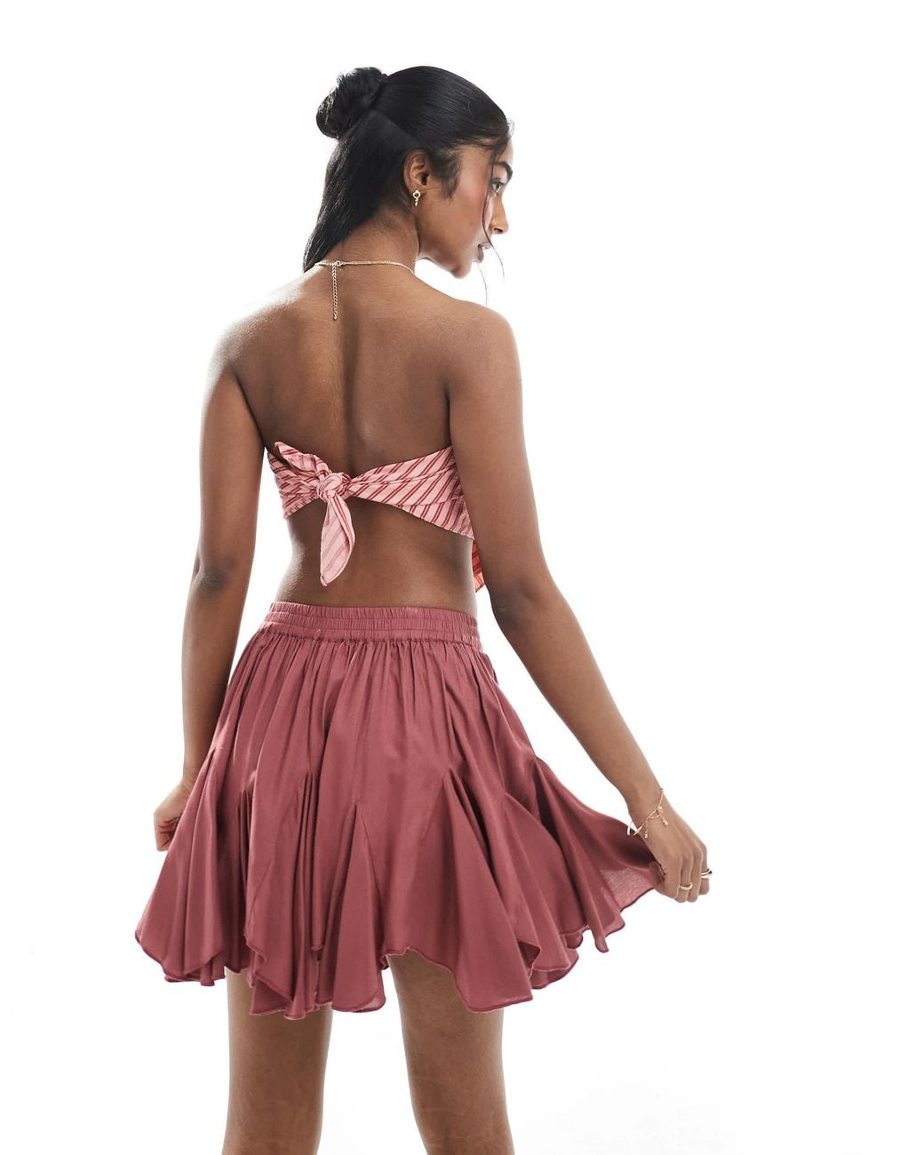 ASOS Red Flippy Godet Mini Skirt