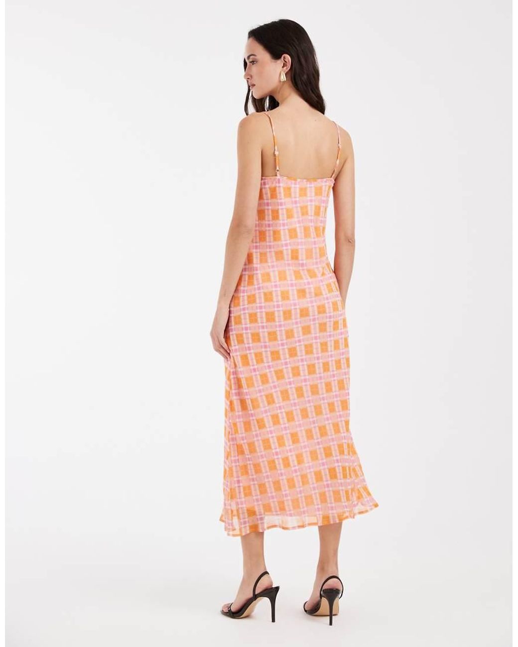 Vero Moda Pink Smilla Chiffon Cowl Neck Cami Midi Dress