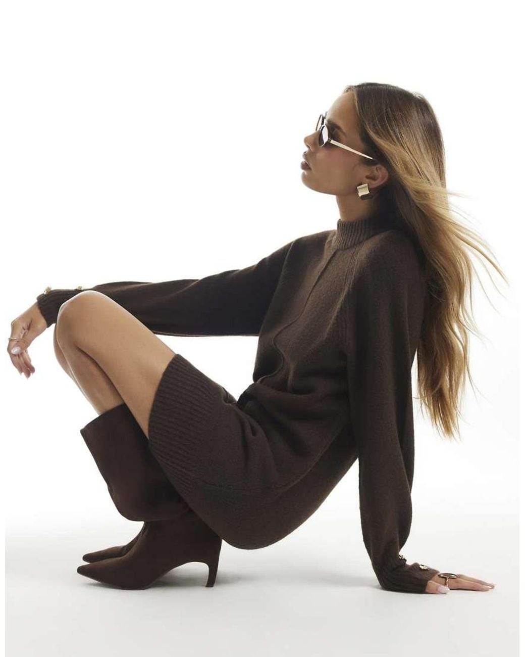 River Island Brown Cosy Jumper Dress