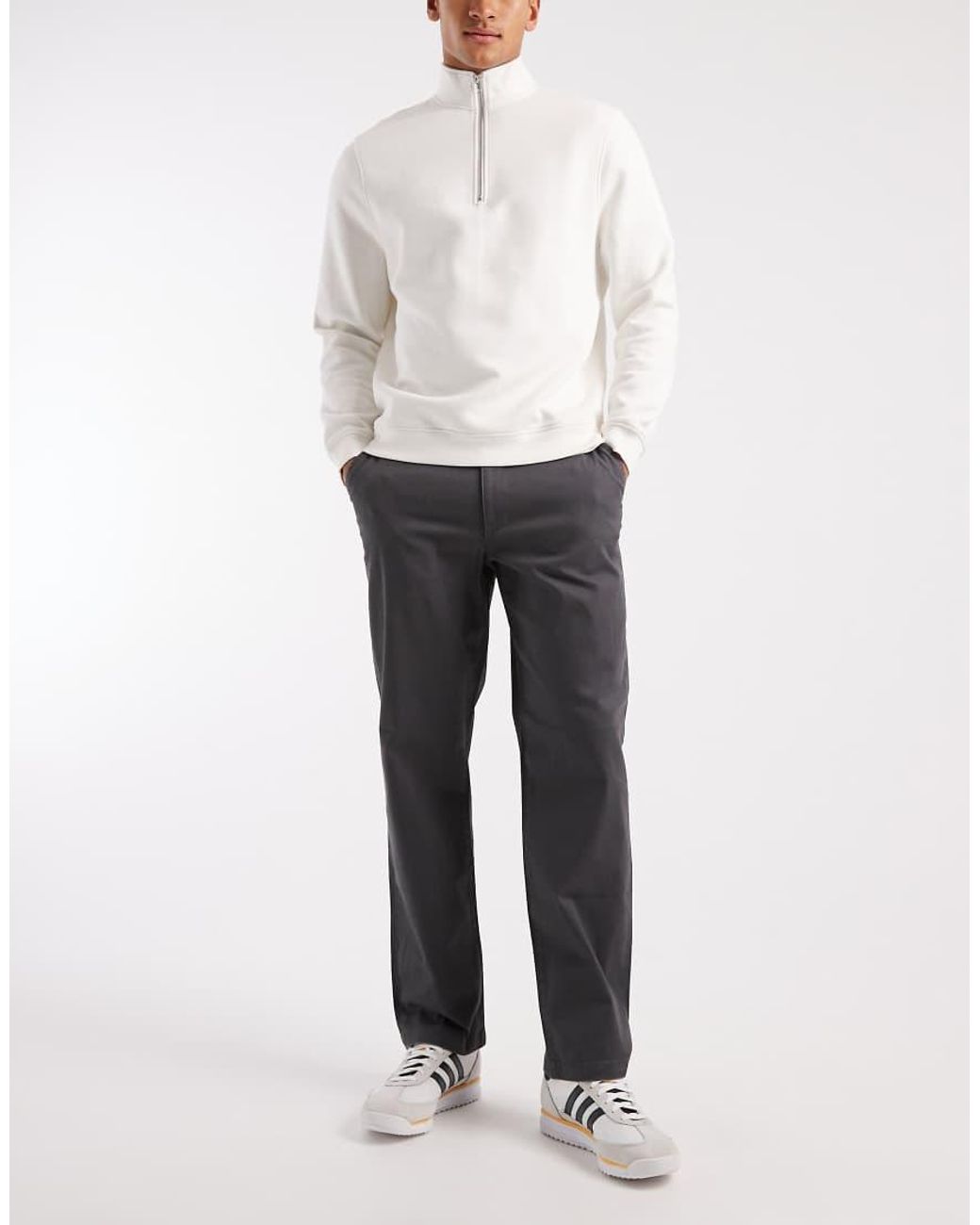 ASOS Gray Straight Chinos for men
