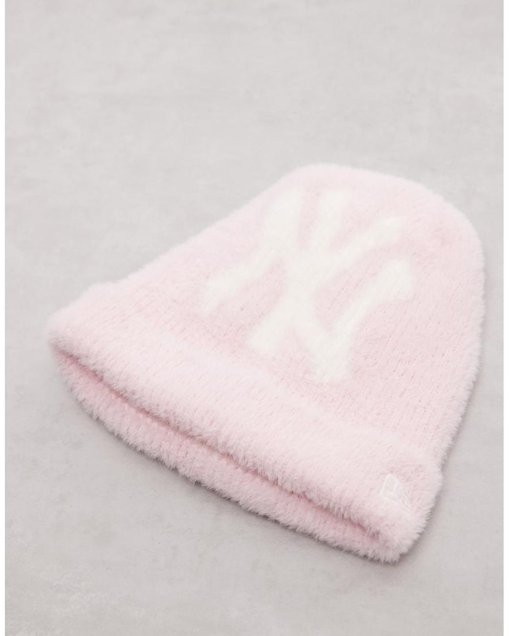 KTZ Pink Ny Yankees Large Logo Womens Cuff Knit Beanie