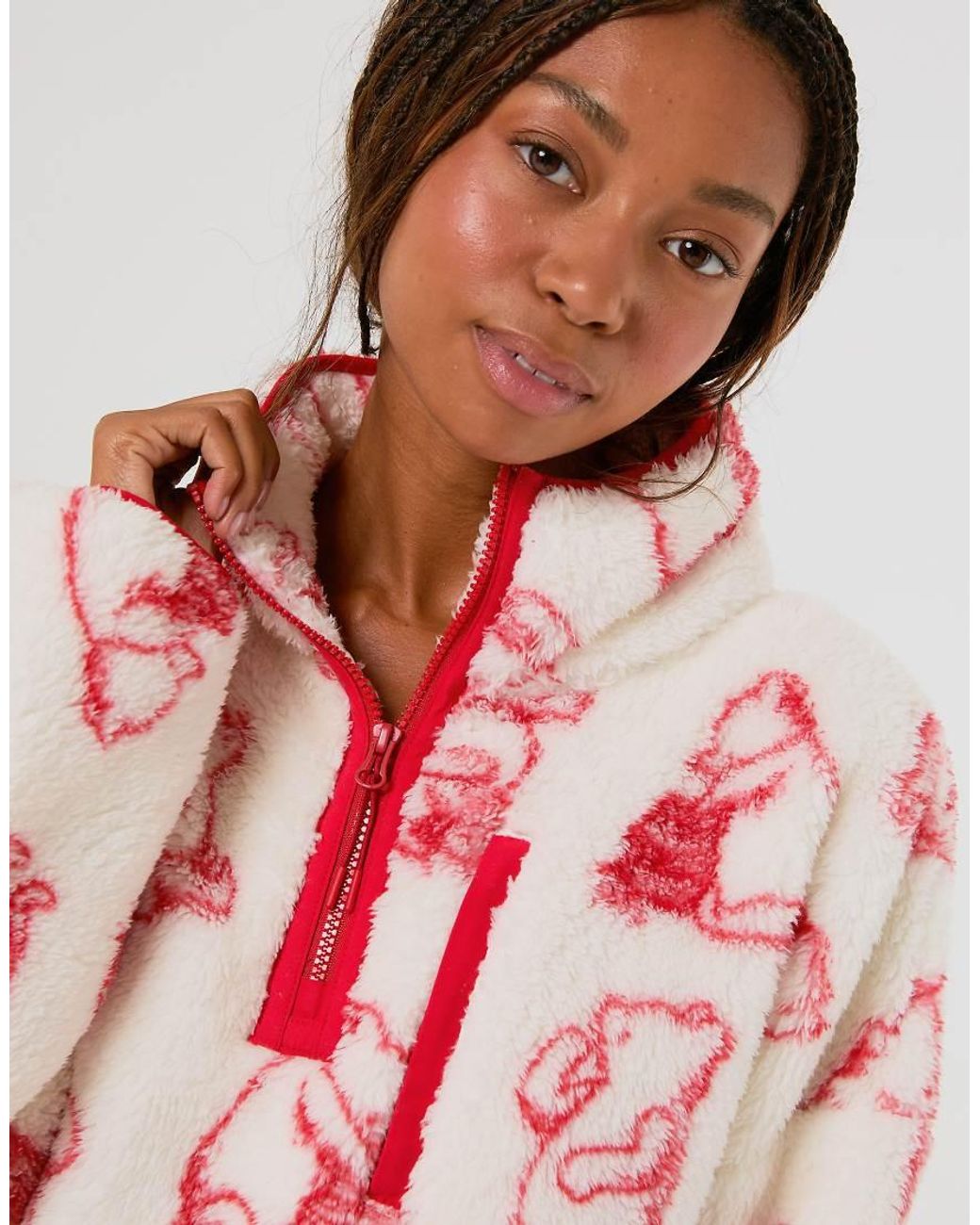 Skinnydip London Red Disney Winnie The Pooh Outline Fleece Jacket