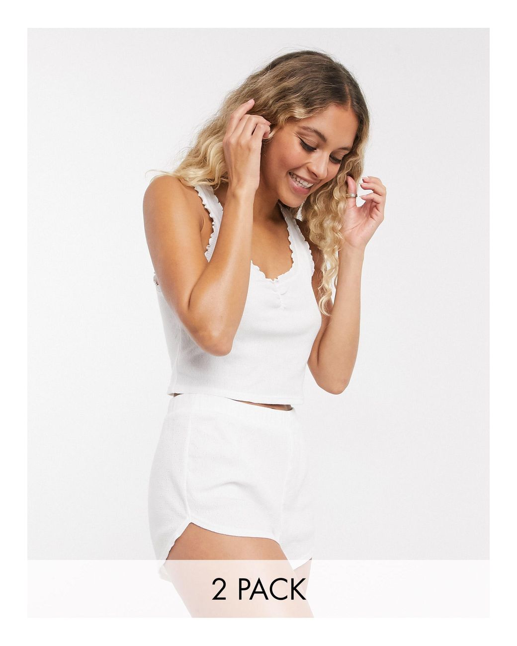 TOPSHOP Pointelle Pyjama Set in White Lyst UK