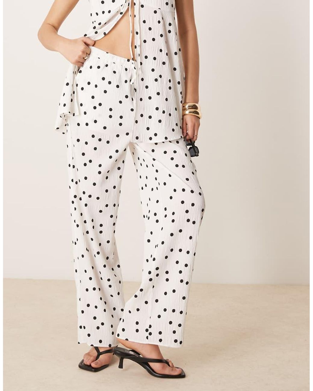 ASOS Natural Pull On Flare Pants