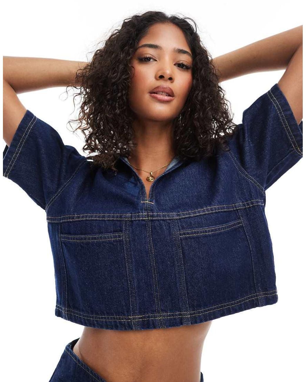 ASOS Blue Denim Rugby Top