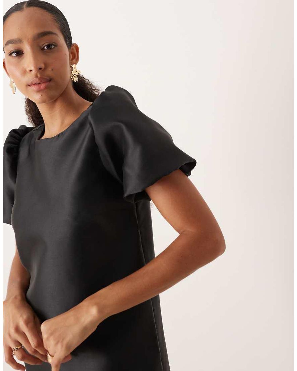 Vila Black Volume Sleeve Mini Dress