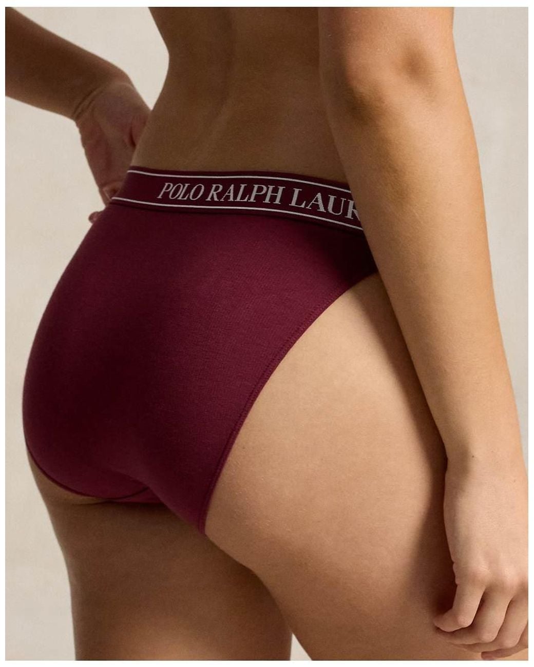 Polo Ralph Lauren Brown Cotton Ribbed 3 Pack Bikini