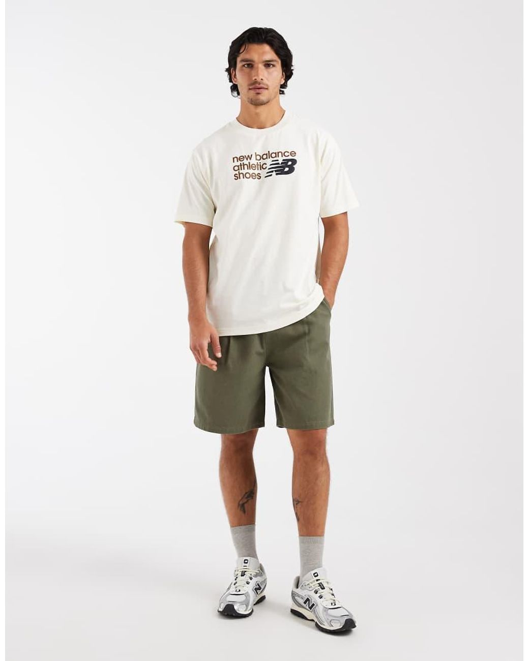 New Balance White Athletics Premium Logo T-shirt for men