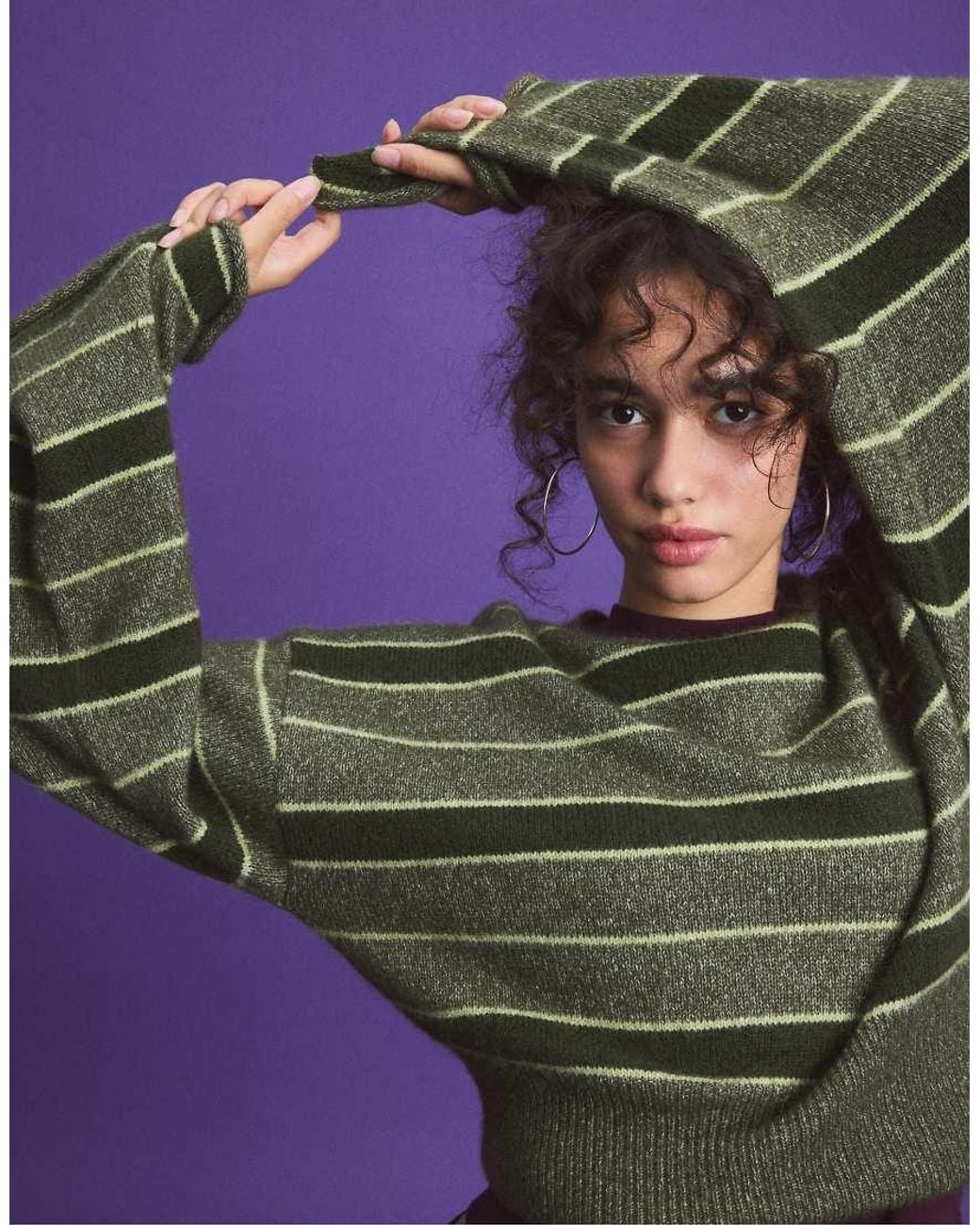 Stradivarius Purple Soft Knit Waistband Jumper